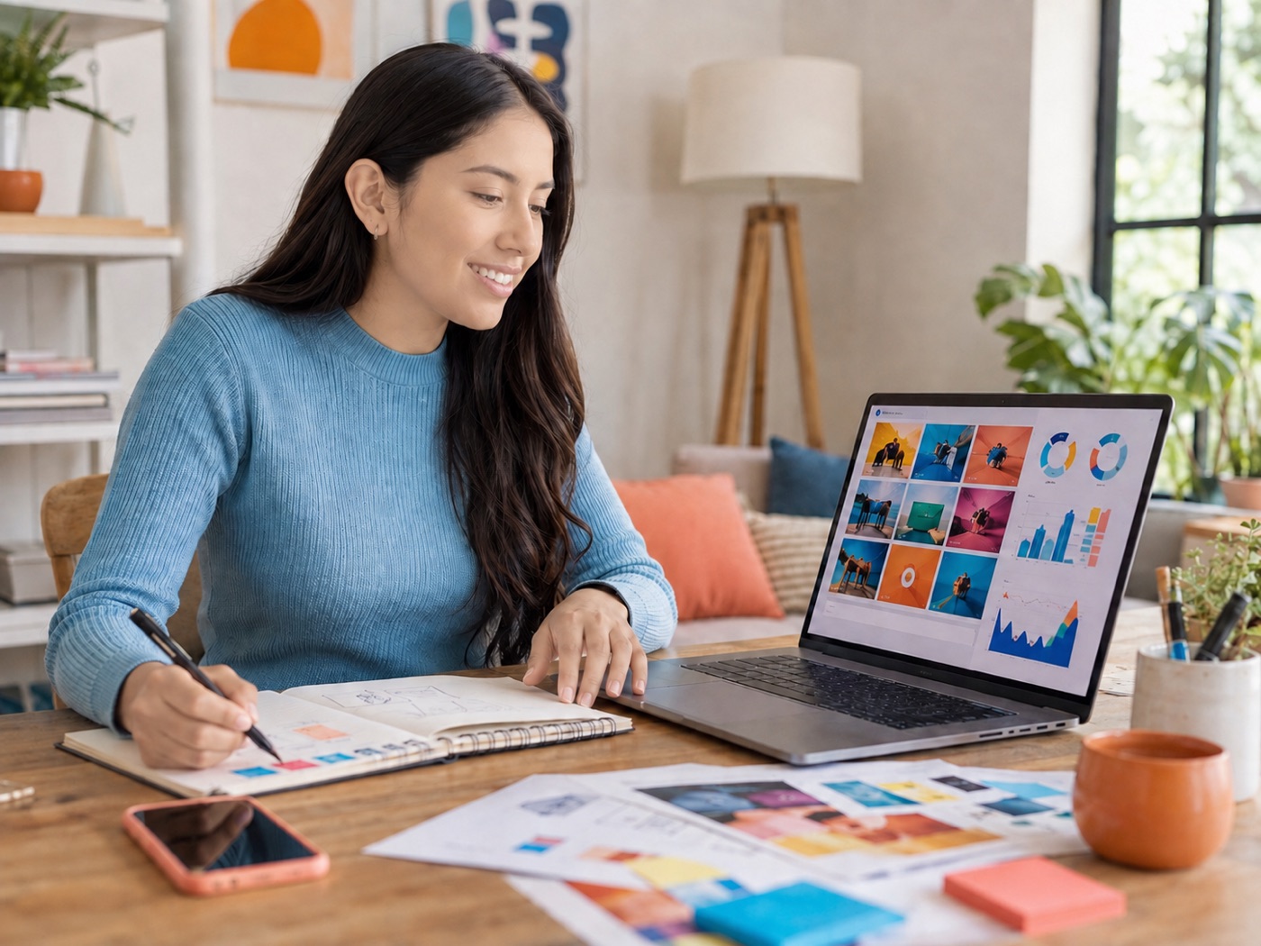 Persona desarrollando una propuesta de marketing digital
